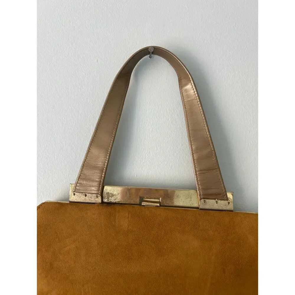VTG Life Stride Tan Suede Bow Detail Purse